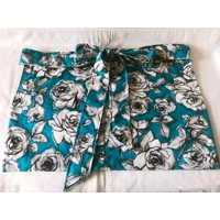 Blue rose tie waist apron with front pocket, fully lined cotton peg apron, letter box gift made in Y