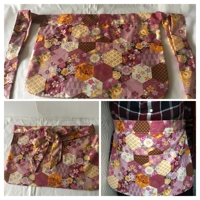 Three pocket utility apron, tie waist pink peg apron, lined craft apron handmade in Yorkshire, lette
