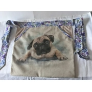 Handmade Pug Dog Linen Apron: Yorkshire Kitchen & Garden Half Apron