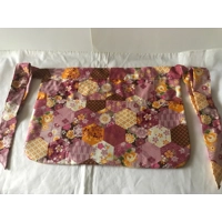 Three pocket utility apron, tie waist pink peg apron, lined craft apron handmade in Yorkshire, lette