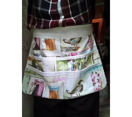 Lined Utility Apron for Gardening or Craft with a tie waist handmade in Yorkshire