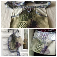 Three pocket utility apron, tie waist pink peg apron, lined craft apron handmade in Yorkshire, lette