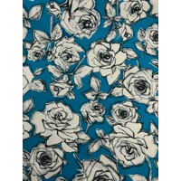 Blue Roses Peg Bag: Lined Cotton Laundry Bag with Hanger
