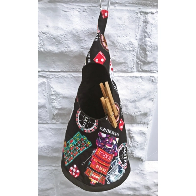 Casino Wigwam Peg Bag, Conical Peg Bag, Clothes Peg Bag, Laundry Bag, letter box gift handmade in Yo