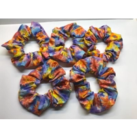 Self Tie Headband, Floral scrunchie and yellow floral cotton fabric - letter box gift Yorksh