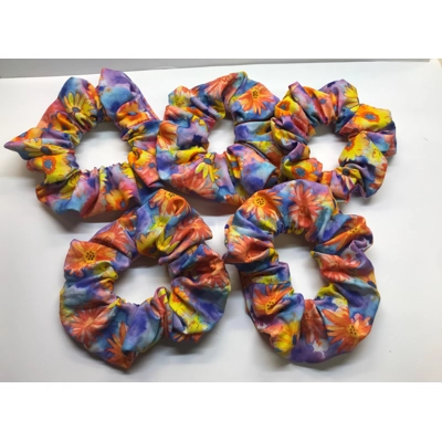Scrunchie, Yellow Floral Cotton
