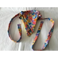 Yellow and Orange Summer Bunting, 10 flags, reusable floral cotton bunting, double sided and 2.5 met