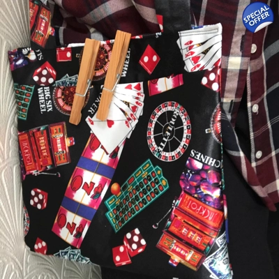 Cross Body Peg Bag, casino fabric lined over shoulder peg ..