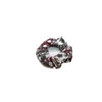 Gothic skulls red headband, goth skull print cotton scrunchie handmade in Yorkshire