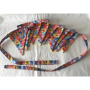 Floral Cotton Bunting: Yellow & Orange Summer Decor, Handmade in Yorkshire