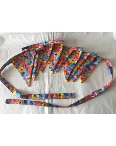 Yellow and Orange Summer Bunting, 10 flags, reusable floral cotton bunting, double sided and 2.5 met Yellow and Orange Summer Bunting, 10 flags, reusable floral cotton bunting, double sided and 2.5 met