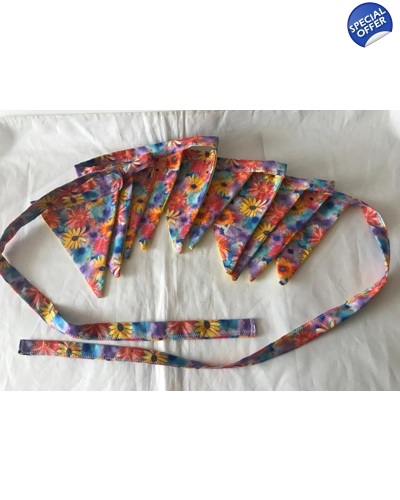 Yellow and Orange Summer Bunting, 10 flags, reusable floral cotton bunting, double sided and 2.5 met Yellow and Orange Summer Bunting, 10 flags, reusable floral cotton bunting, double sided and 2.5 met