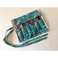 Green Cats Scrunchie, handmade in Yorkshire