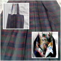 Shoulder Bag, Upcycled Wool Check Eco-Friendly Handmade Tote