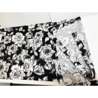Black white roses Apron with pocket and tie waist, unlined cotton pinny