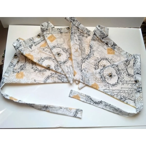 Bee Cotton Fabric Bunting, 6 flags 1.6 metres, Double Sided Yellow Flags, Handmade in Yorkshire