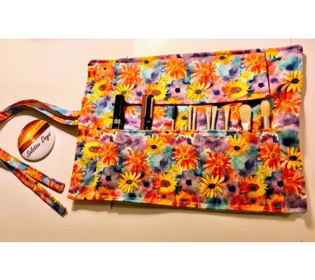 Flowers Make Up Brush Roll Storage Case, Mother's Day Gift