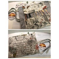 Handmade Music Script Make Up Brush Roll, Crochet Hook Storage Case, Ideal Secret Santa letter box G