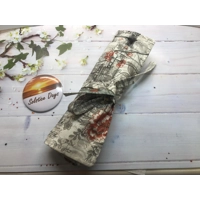 Handmade Music Script Make Up Brush Roll, Crochet Hook Storage Case, Ideal Secret Santa letter box G