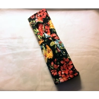 Handmade Black Floral and Polka Dot Make Up Brush Roll and Scrunchie, Ideal Secret Santa letter box