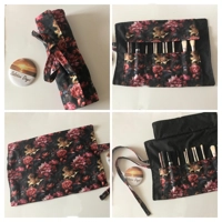 Handmade Black Floral Make Up Brush Roll, Crochet Hook Storage Case, Ideal Secret Santa letter box G