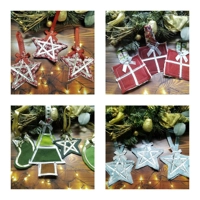 Christmas Tree Decoration, Folded Fabric Tree Ornament, Secret Santa, Stocking Filler, handmade in Y