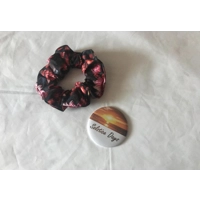 Handmade Black Floral Make Up Brush Roll, Crochet Hook Storage Case, Ideal Secret Santa letter box G