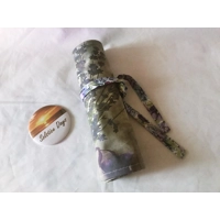 Make Up Brush Roll, Handmade Lilac Floral Linen Makeup & Crochet Storage