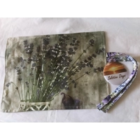 Make Up Brush Roll, Handmade Lilac Floral Linen Makeup & Crochet Storage