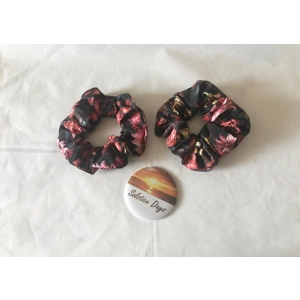 Roses hair scrunchie, hair accessory, letter box gift handmade in Yorkshire