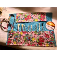 Pink and Blue fabric storage box, cotton basket, storage caddy handmade in Yorkshire