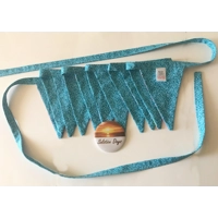 Pink & Blue Floral Cotton Bunting: Handmade Party Garland