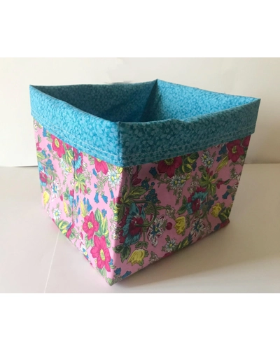 Pink and Blue fabric storage box, cotton basket, storage caddy Letter Box Gift handmade in Yorkshire Pink and Blue fabric storage box, cotton basket, storage caddy Letter Box Gift handmade in Yorkshire
