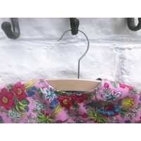 Lined Peg Bag in Pink Blue Floral Cotton Fabric, Laundry Cotton Peg Bag includes a Wood Hanger, hand