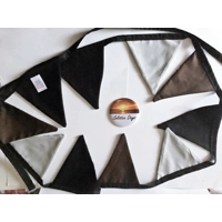 Motorcycle Bunting, Black, Grey, Brown, Men Shed  double side 10 flags, 2.6 metres, motorbike cotton