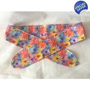 self tie headband made from yellow floral cotton fabric