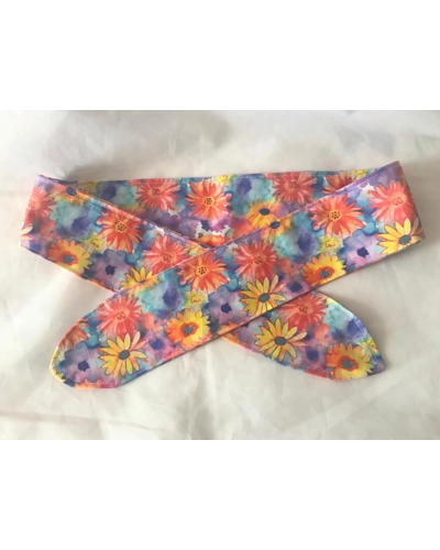Self Tie Headband and floral scrunchie and yellow floral cotton fabric - letter box gift from Yorksh Self Tie Headband and floral scrunchie and yellow floral cotton fabric - letter box gift from Yorksh