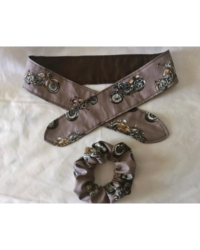 Handmade Motorcycle Scrunchie Motorbike Headband, reusable elasticated headband Handmade Motorcycle Scrunchie Motorbike Headband, reusable elasticated headband