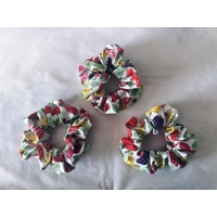 Self Tie Headband, Scrunchie, White Floral Hair Tie,  Letter Box Gift from Yorkshire