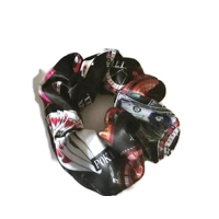 Casino Tie Headband and Satin Scrunchie, Black Scrunchie, letterbox friendly, handmade in Yorkshire