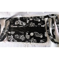 Motorcycle Cotton Fabric Half Apron : Handmade Utility Apron with Pockets