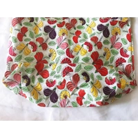 White Floral Print Cotton Shopping Bag: Handmade Eco-Friendly Tote