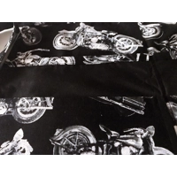 Motorcycle Cotton Fabric Half Apron : Handmade Utility Apron with Pockets