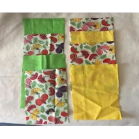 Patchwork Floral Scrunchies, Green Scrunchie, Yellow Floral Scrunchie, Handmade Cotton Hair Accessor