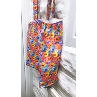 Yellow Floral Print Cotton Shoulder Bag: Handmade Eco-Friendly Tote