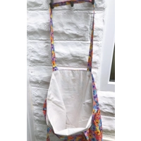 Yellow Floral Print Cotton Shoulder Bag: Handmade Eco-Friendly Tote