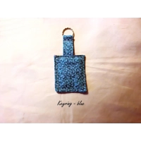 Pink & Blue Floral Keyrings, Eco friendly Fabric Keychain, Luggage Tag, Keyfob Handmade in Yorkshire