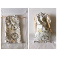 Bee Fabric Gift Bag: Drawstring Cotton Lined Bag, Handmade