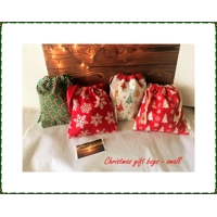 Christmas Gift Bags - Eco-Friendly Reusable Fabric Drawstring Bag,  Handmade Yorkshire