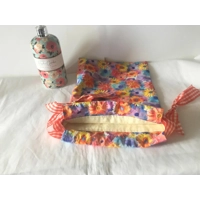 Yellow Floral Fabric Gift Bag, Eco-Friendly Reusable Cotton Bag, Handmade in Yorkshire
